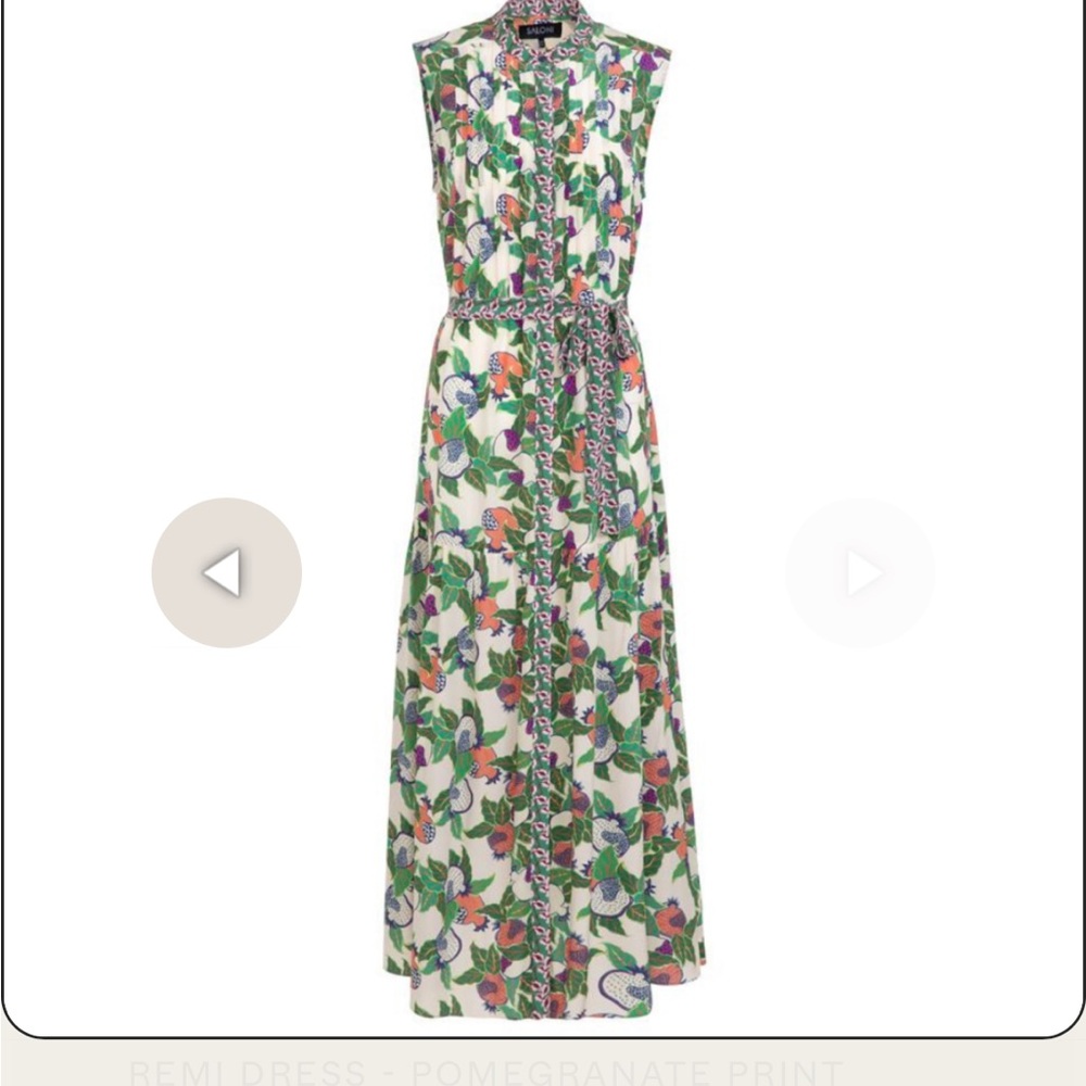 SALONI Pomegranate Print Silk Dress